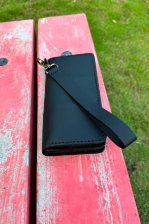 C.G mat leather high quality totally handmade long mobile wallet