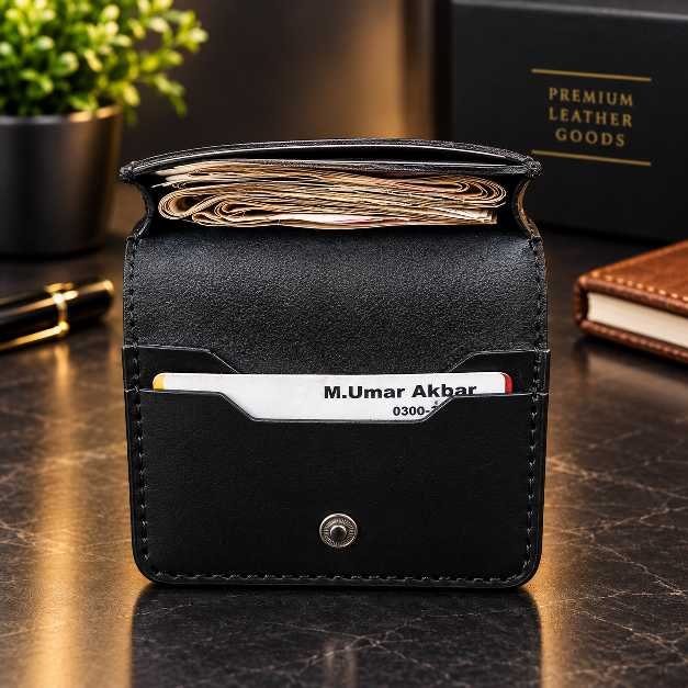 CG Matte Leather Card Holder - Image 3