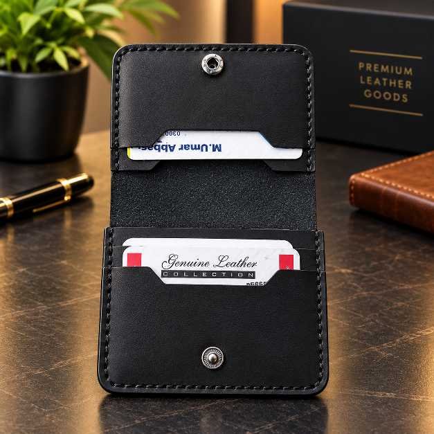 CG Matte Leather Card Holder - Image 4