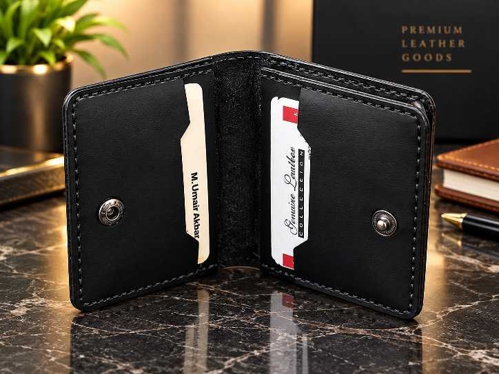 CG Matte Leather Card Holder - Image 5