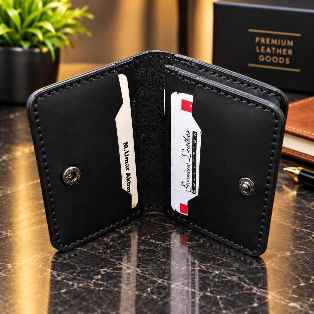 CG Matte Leather Card Holder - Image 6
